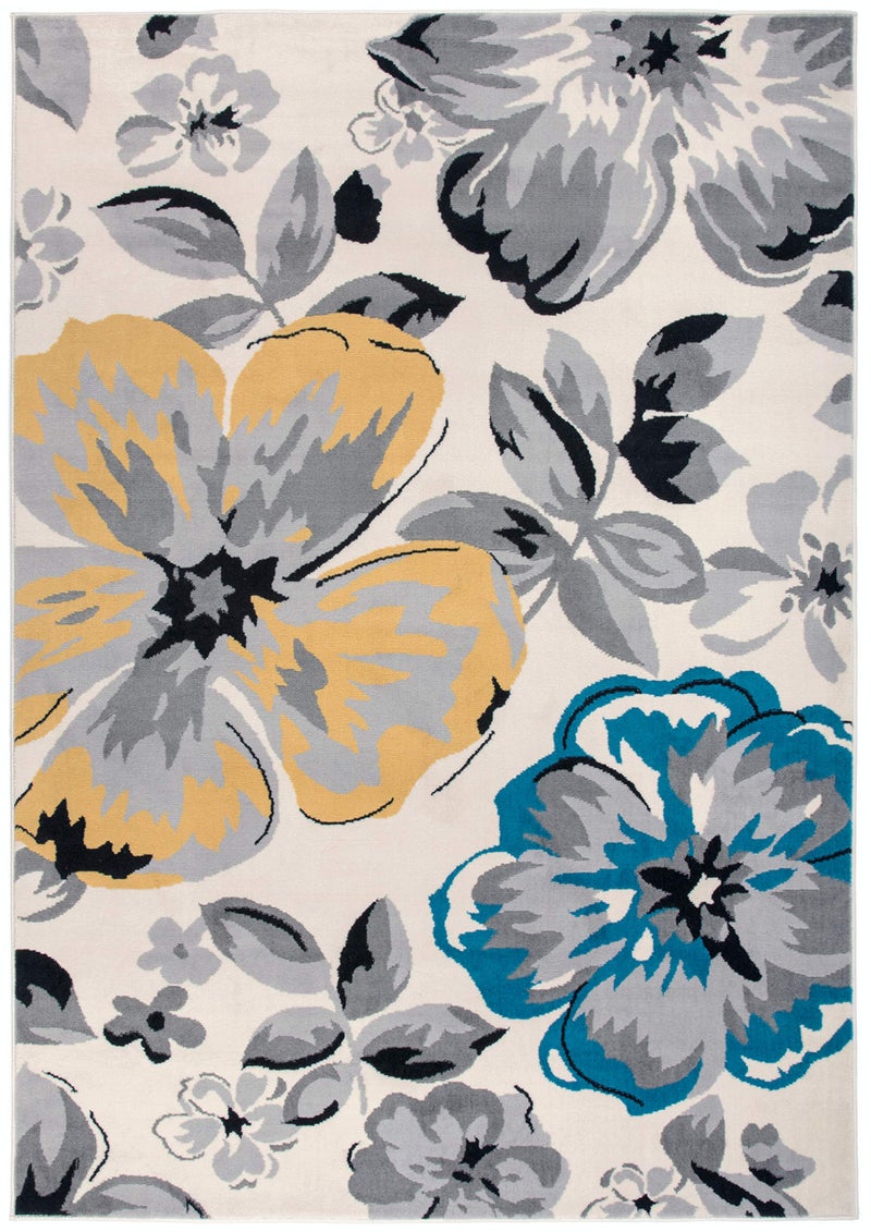 Rugshop Modern Floral Design for Living Room,Bedroom,Home Office,Kitchen Non Shedding Area Rug 7'6" X 9' 5" Cream - Image 2