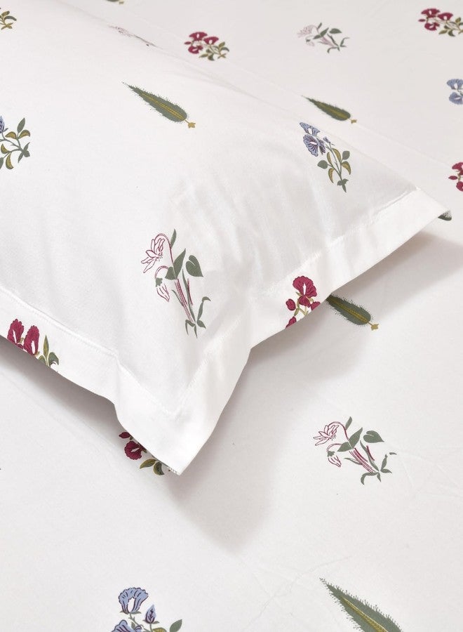 haus & kinder Bedsheets, 100% Cotton Double Bed Sheet, 186 TC Pure Cotton Bed Sheet for Queen Size Bed, with 2 Pillow Covers, (100 x 90 Inches) Garden of Joy - Image 3