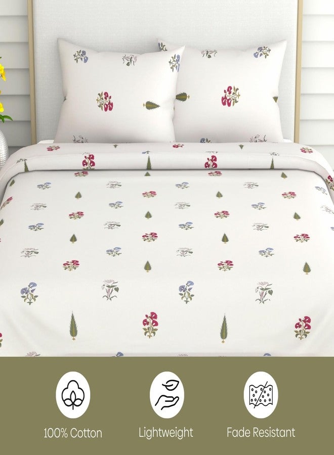 haus & kinder Bedsheets, 100% Cotton Double Bed Sheet, 186 TC Pure Cotton Bed Sheet for Queen Size Bed, with 2 Pillow Covers, (100 x 90 Inches) Garden of Joy - Image 5