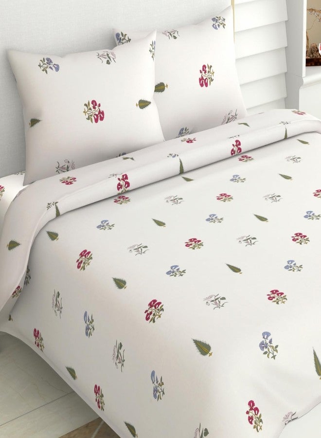 haus & kinder Bedsheets, 100% Cotton Double Bed Sheet, 186 TC Pure Cotton Bed Sheet for Queen Size Bed, with 2 Pillow Covers, (100 x 90 Inches) Garden of Joy - Image 1