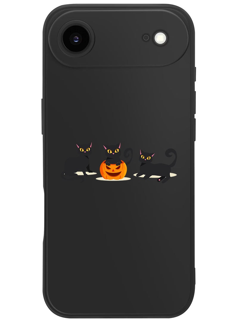 Theodor Protective Slim Fit Case Liquid Silicone Cover with Full Body Protection Anti-Scratch Shockproof Case For Apple iPhone 17 Air (Black) Cats Pumpkin Halloween2-01 - Image 1
