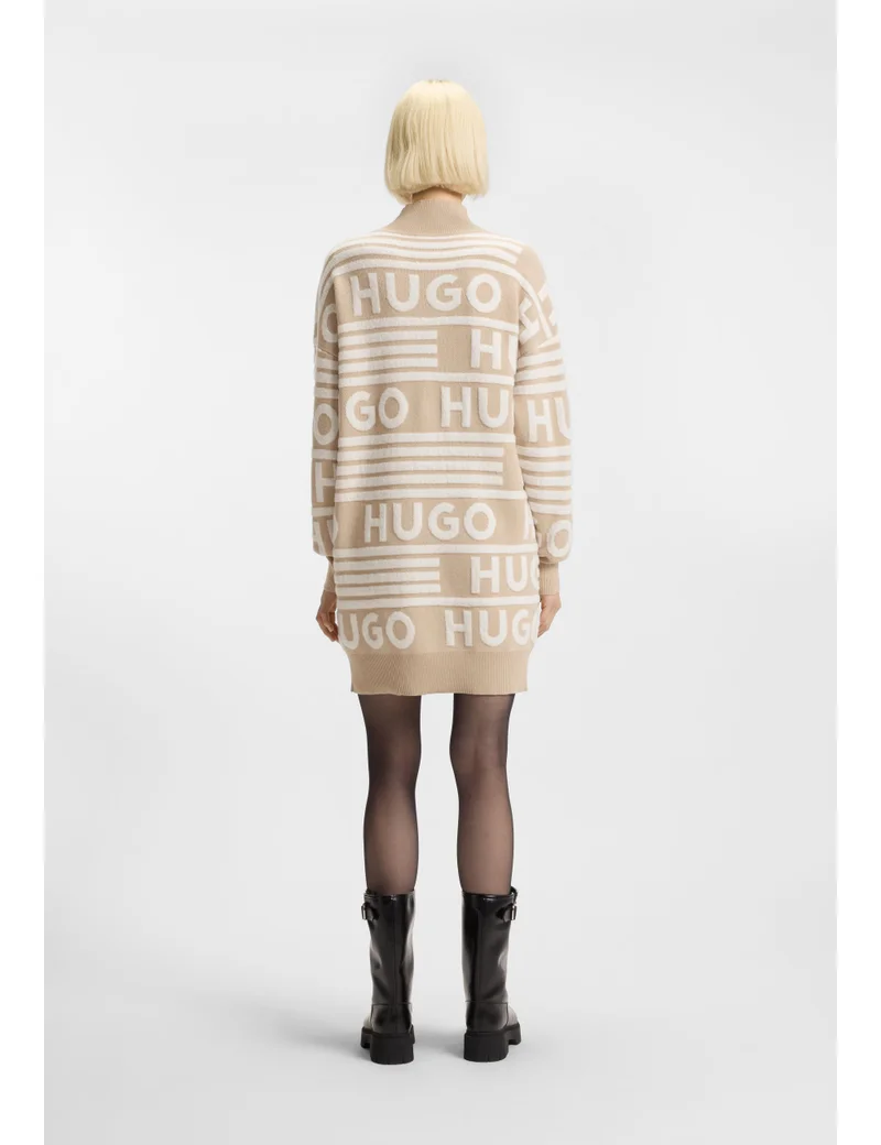 HUGO Oversized-fit sweater dress with logo details