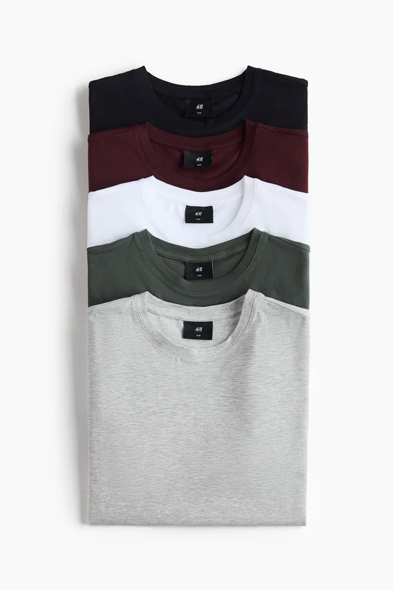 5-pack T-shirts Slim fit