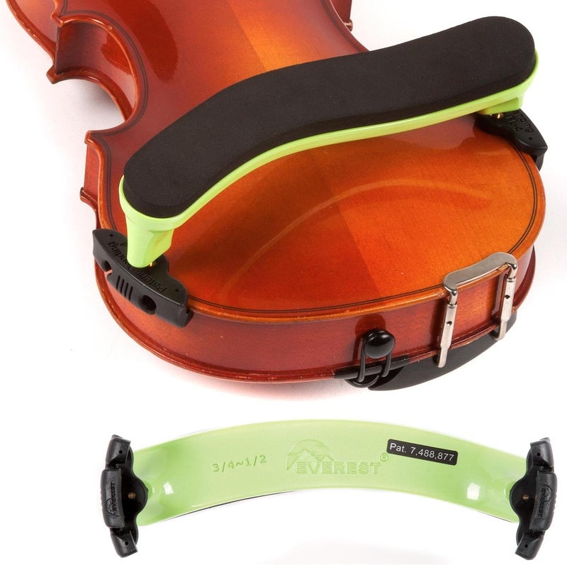 Everest ES2G ES Series 3/4-1/2 Violin Adjustable Shoulder Rest - Neon Green - Image 1