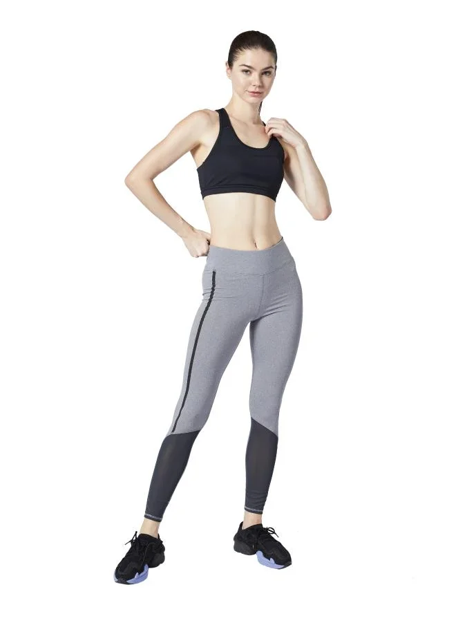 ZAECY Women's Mid-Rise Power-Mesh Leggings