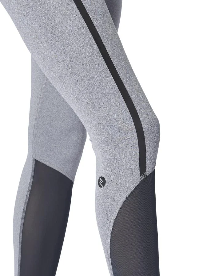 ZAECY Women's Mid-Rise Power-Mesh Leggings