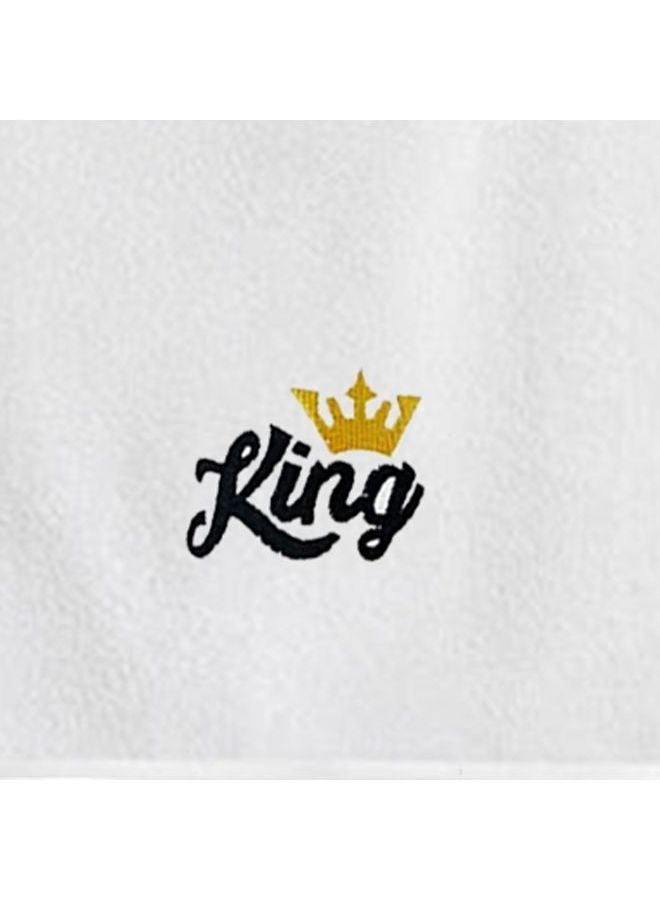 BYFT Embroidered For You  (White) Luxury (King) Personalized Hand Towel (50 x 80 Cm -Set of 1) 100% Cotton, Highly Absorbent and Quick dry Bath Linen -600 Gsm  - Image 3
