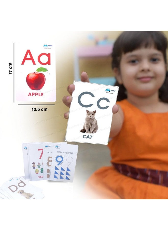 FunBlast Alphabets Flash Cards for Kids - Early Learning 26 Alphabet and 10 Numbers Flash Cards for Children, Letters, Numbers, Shapes & Colours Learning Kit for Preschool Kids (Multicolor) - Image 2
