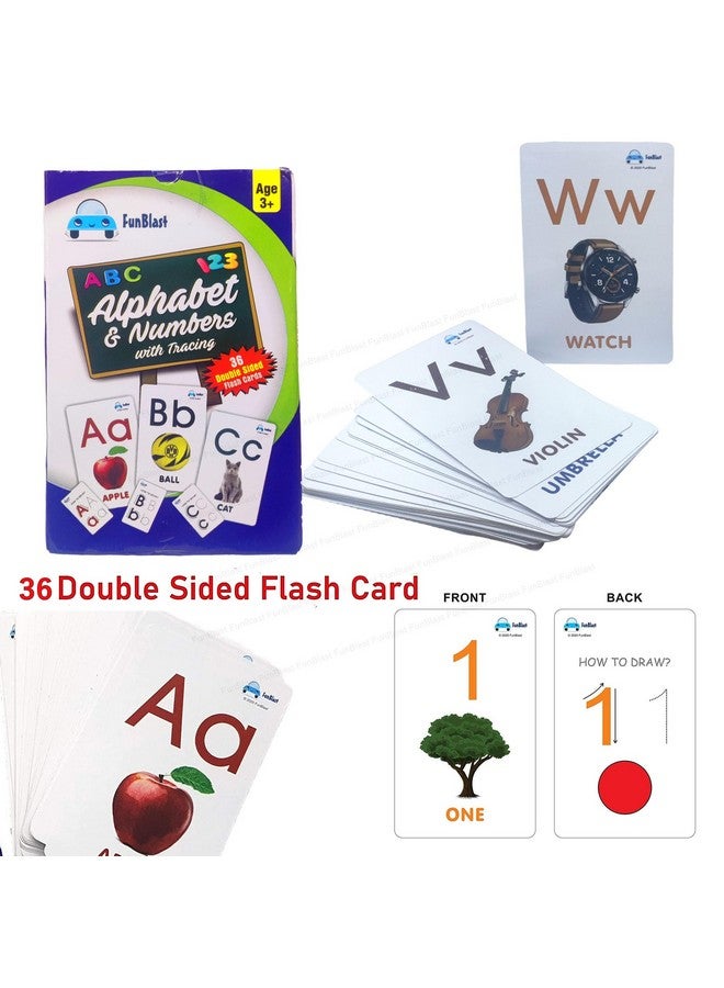 FunBlast Alphabets Flash Cards for Kids - Early Learning 26 Alphabet and 10 Numbers Flash Cards for Children, Letters, Numbers, Shapes & Colours Learning Kit for Preschool Kids (Multicolor) - Image 4