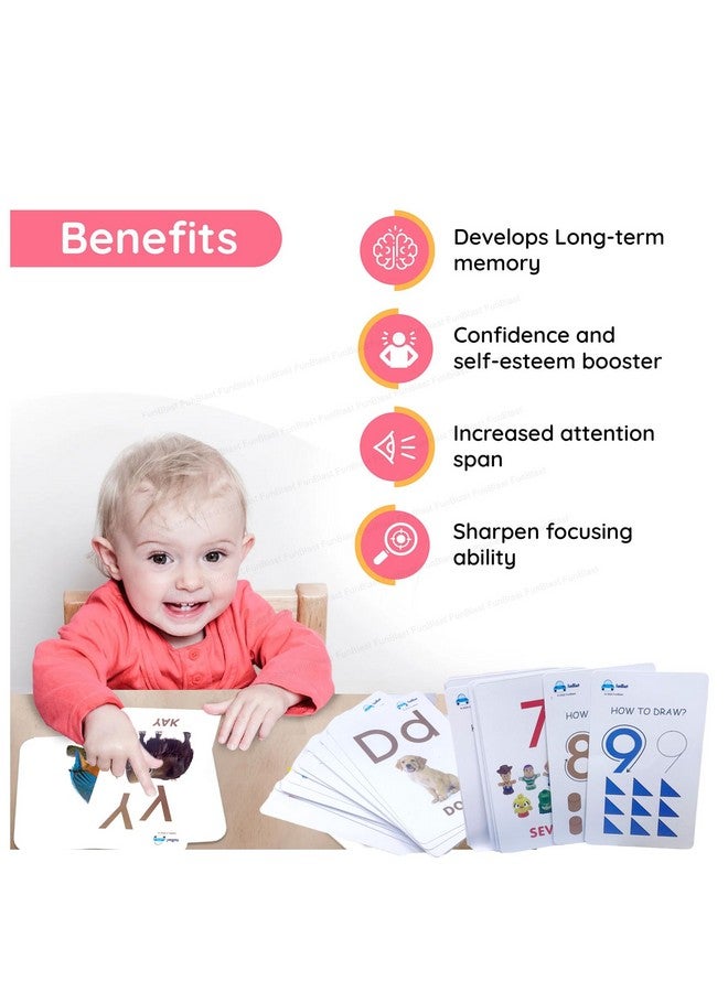 FunBlast Alphabets Flash Cards for Kids - Early Learning 26 Alphabet and 10 Numbers Flash Cards for Children, Letters, Numbers, Shapes & Colours Learning Kit for Preschool Kids (Multicolor) - Image 5