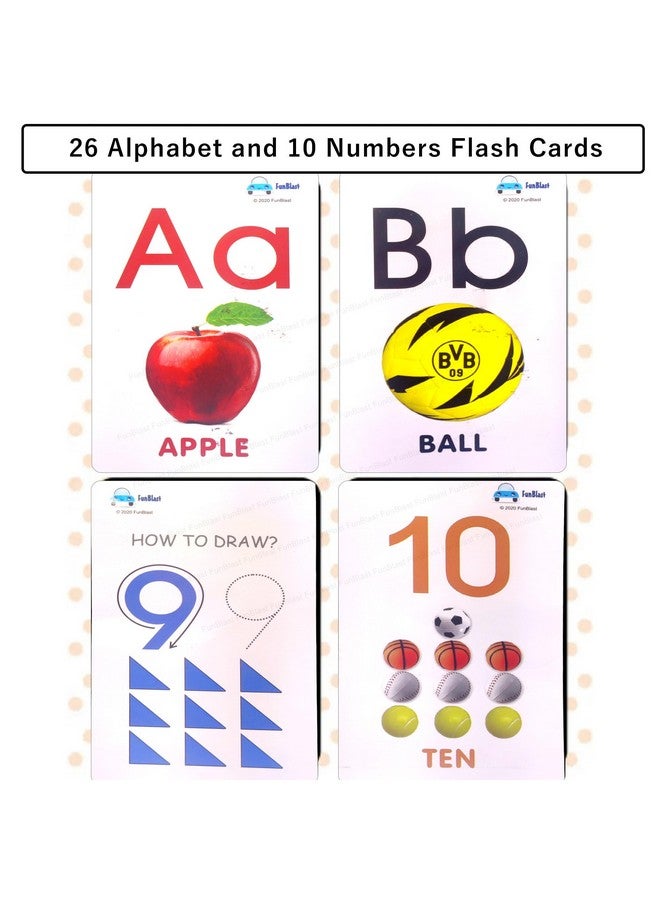 FunBlast Alphabets Flash Cards for Kids - Early Learning 26 Alphabet and 10 Numbers Flash Cards for Children, Letters, Numbers, Shapes & Colours Learning Kit for Preschool Kids (Multicolor) - Image 3