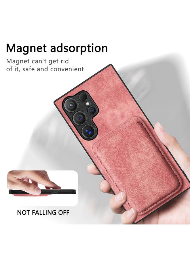 اس-توب جراب لهاتف Samsung Galaxy S24 Ultra 5G جراب جلدي عتيق مع حقيبة بطاقات مغناطيسية للهاتف - Image 5