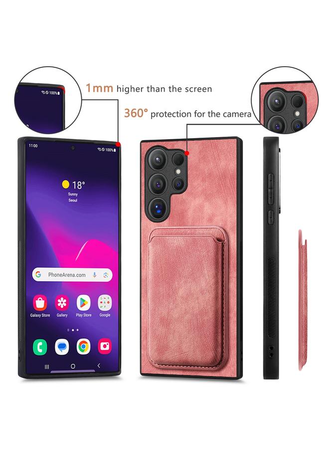 اس-توب جراب لهاتف Samsung Galaxy S24 Ultra 5G جراب جلدي عتيق مع حقيبة بطاقات مغناطيسية للهاتف - Image 4