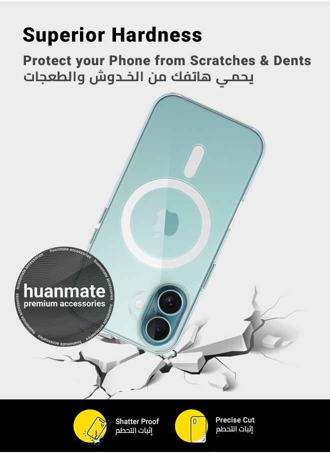 huanmate - Apple iPhone 16 Plus MagSafe Case Clear- High Quality Strong Magnet, Wireless Charging Compatible, Shockproof Protection, Ultra Slim Anti-Scratch Magnetic Cover for Apple iPhone 16 Plus - Image 1