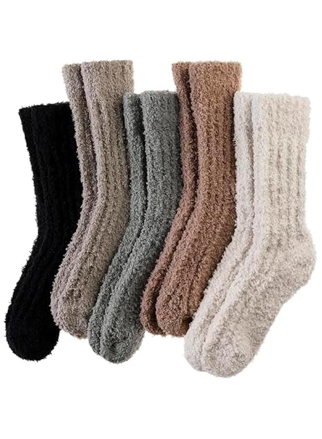 Womens Fuzzy Socks Soft Warm Fluffy Socks Winter Sleep Thermal Plush Casual Cozy Home Socks - Image 1