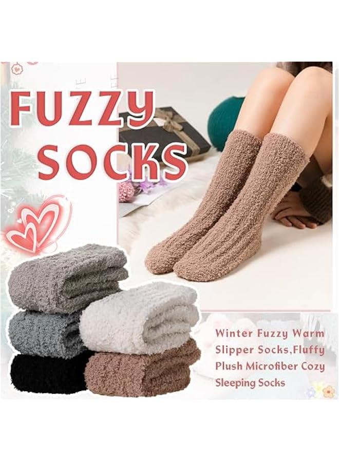 Womens Fuzzy Socks Soft Warm Fluffy Socks Winter Sleep Thermal Plush Casual Cozy Home Socks - Image 2