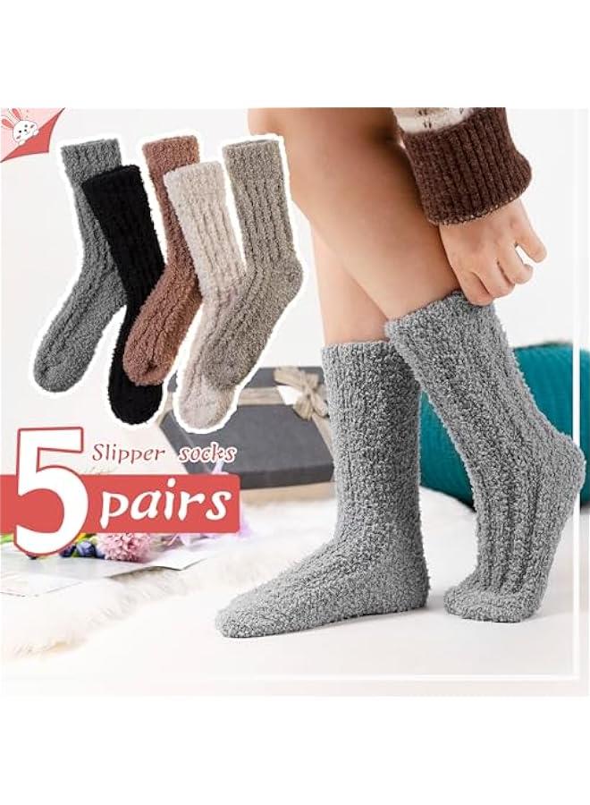 Womens Fuzzy Socks Soft Warm Fluffy Socks Winter Sleep Thermal Plush Casual Cozy Home Socks - Image 4