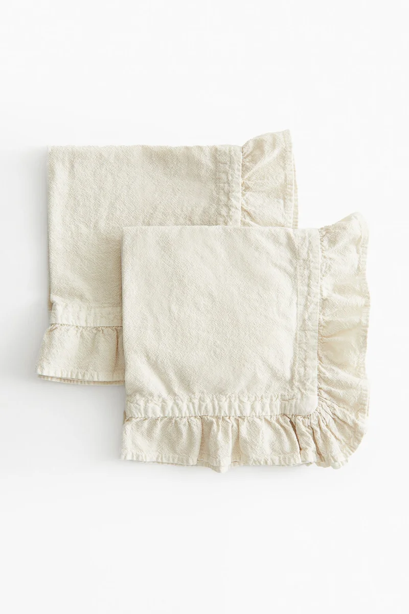 اتش اند ام مناديل بحواف مكشكشه - عبوة من قطعتين