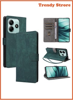 Beauenty For Xiaomi Redmi Note 14 5G / Xiaomi POCO M7 Pro 5G Cover with Hand Strap, PU Leather Full Body Protection Shockproof Flip Mobile Cover, RFID Anti-theft Brush Folio Wallet Case  - Image 1