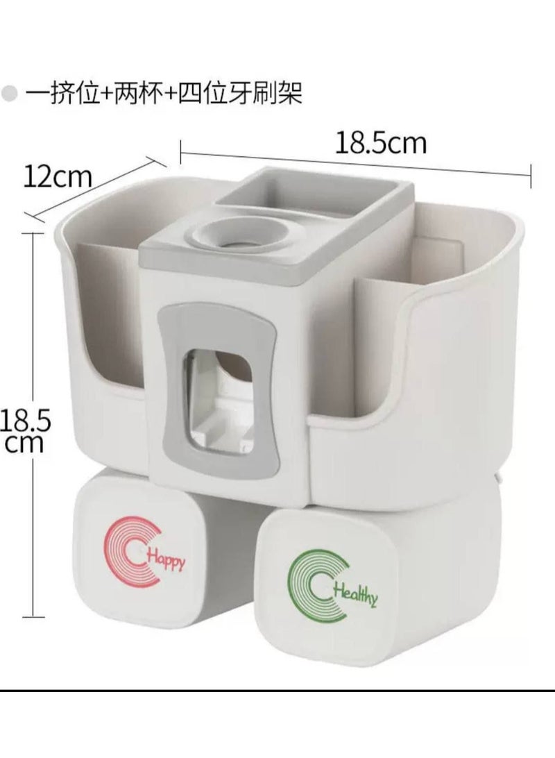 Automatic Toothpaste Dispenser and Toothbrush Holder White - Image 2