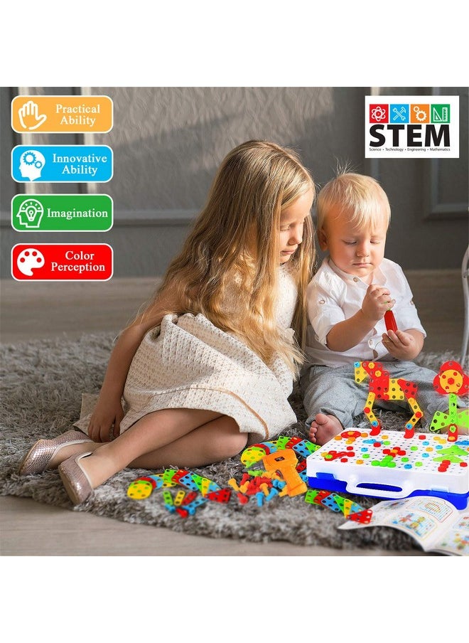HAPTIME - Stem Toys For 3 4 5 6 Year Old,Design And Drill Toy For Kid,Construction Games With Toy Drill,Creative Engineering Building Kits,Kid Tool Set For Toddler Preschool,Educational Toys For Boy And Girl - Image 1
