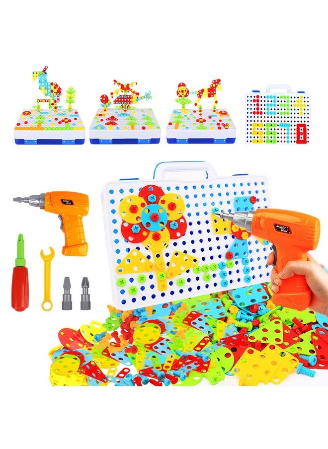 HAPTIME - Stem Toys For 3 4 5 6 Year Old,Design And Drill Toy For Kid,Construction Games With Toy Drill,Creative Engineering Building Kits,Kid Tool Set For Toddler Preschool,Educational Toys For Boy And Girl - Image 1