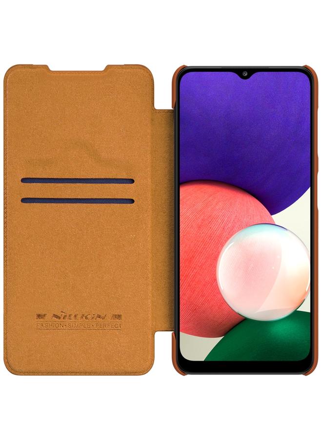 نيلكين جراب لهاتف Samsung Galaxy A22 4G LTE QIN Series Crazy Horse Texture، جراب جلدي قلاب أفقي - Image 4