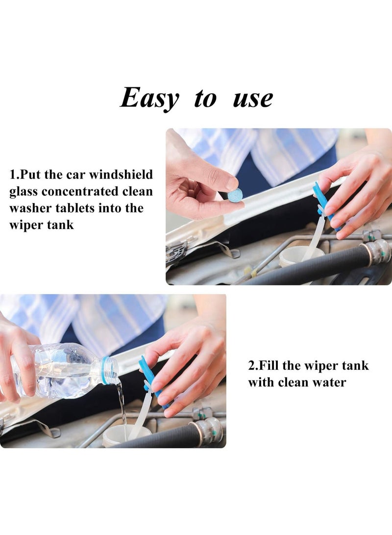 Boao 100 Pieces Car Windshield Glass Concentrated Washer Tablets Solid Car Effervescent Tablets Glass Solid Wiper Cleaning Tablets for Car Kitchen Window - Image 4