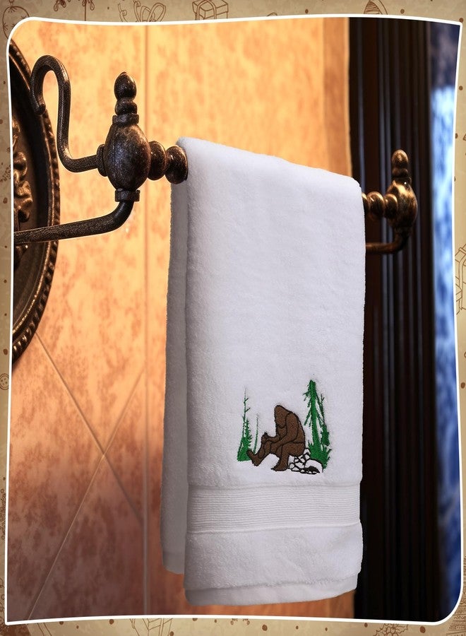 FuWeave 3 Pcs Bigfoot Hand Towels Funny Big Foot Sasquatch Gifts Forest Mountain Embroidered Decorative Bathroom Towels for Bathroom Kitchen Decor, 100% Cotton, 13.3 x 29.5'' - Image 5