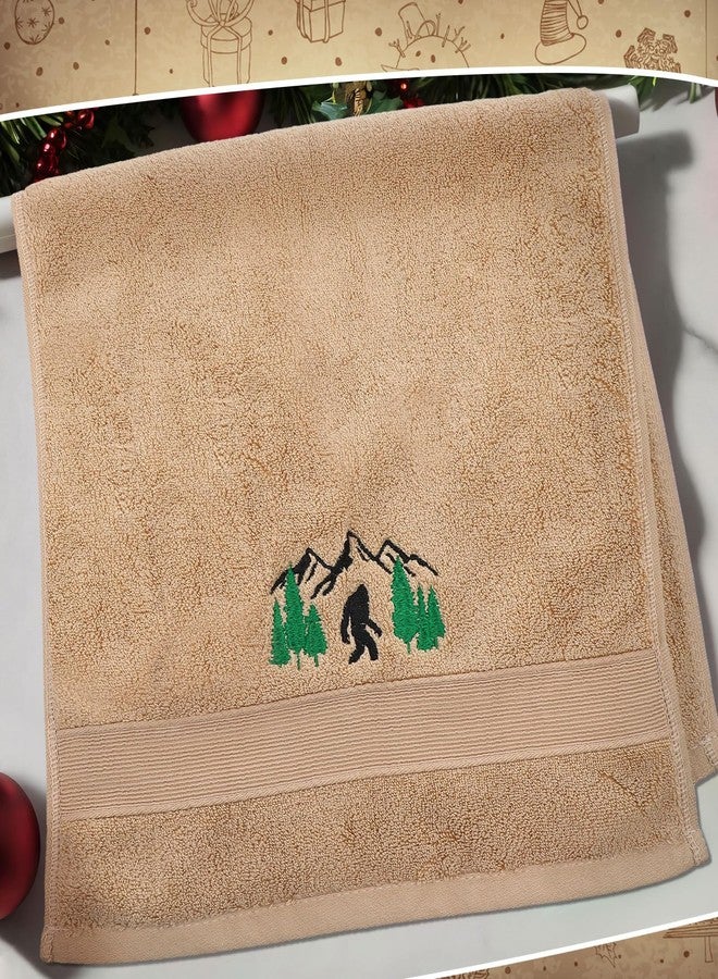 FuWeave 3 Pcs Bigfoot Hand Towels Funny Big Foot Sasquatch Gifts Forest Mountain Embroidered Decorative Bathroom Towels for Bathroom Kitchen Decor, 100% Cotton, 13.3 x 29.5'' - Image 3