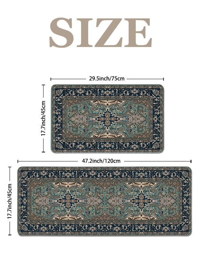 2 PCS Kitchen Floor Mats Rugs Set, Cushion Floor Carpet, Waterproof, Oil Resistant and Anti-Fatigue PU Standing Mat for Kitchen, Floor, Office, Sink, Laundry 45*75CM+45*120CM - Image 4