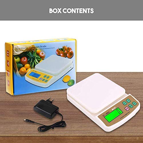 EBOFAB Kitchen Digital Weighing Scale SF400A Square Digital Electronic with Adaptor 10 kg Digital MultiPurpose Food Weight Machine - Image 4