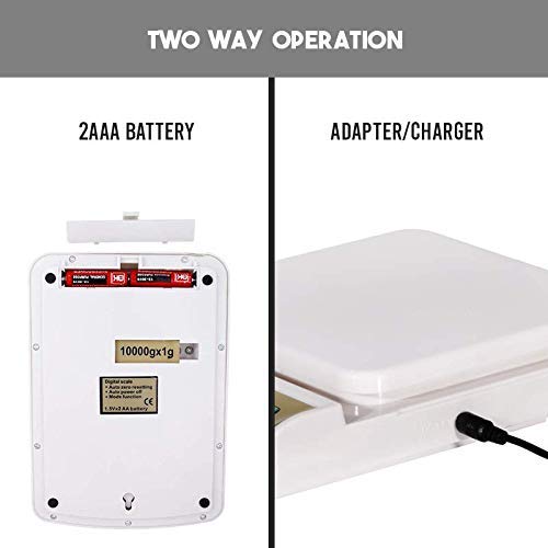 EBOFAB Kitchen Digital Weighing Scale SF400A Square Digital Electronic with Adaptor 10 kg Digital MultiPurpose Food Weight Machine - Image 3