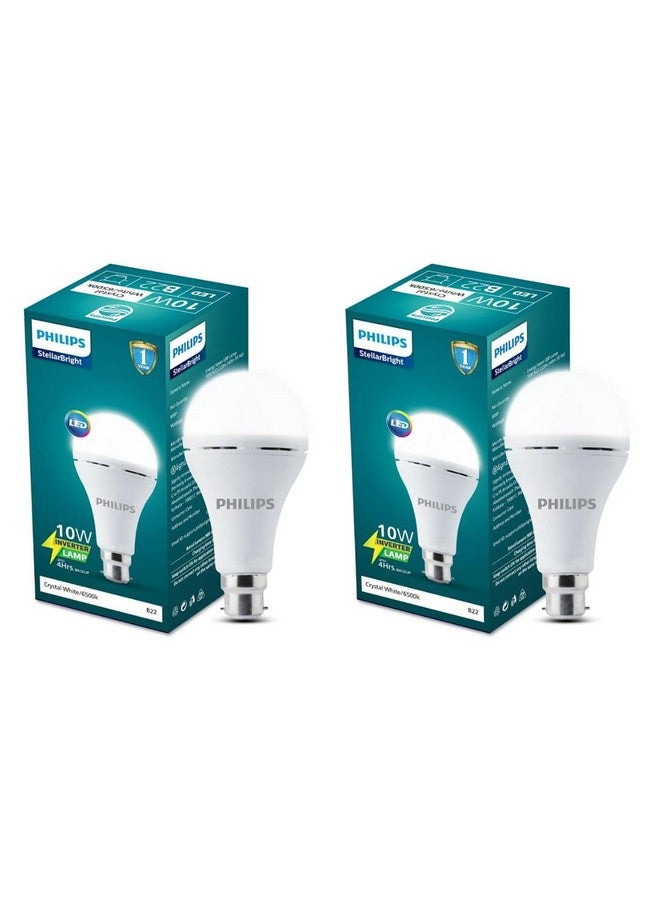 Philips 10W B22 LED Emergency Inverter Bulb ( Cool Day Light/Crystal White, Pack of 2) - Image 1