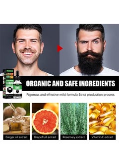 West&Month Beard Growth Oil, For Beard More Full And Thick, Beard Growth Serum Of Plant Extraction, Pure Natural Promote Beard And Hair Growth  - Image 2