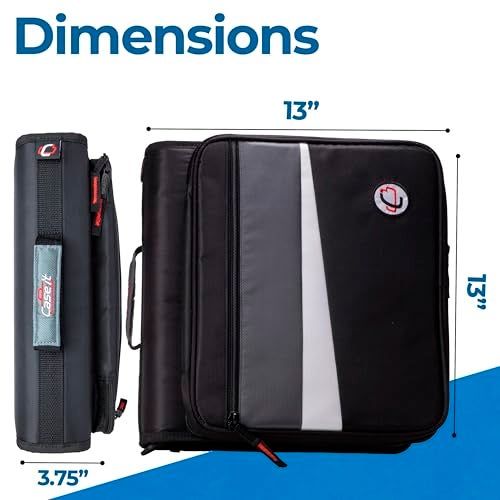 Case it Case-It 2 Inch 3 D-Ring Zipper Binder with Padded Laptop Case Workstation, Shoulder Strap, LT-117, Black - Image 2