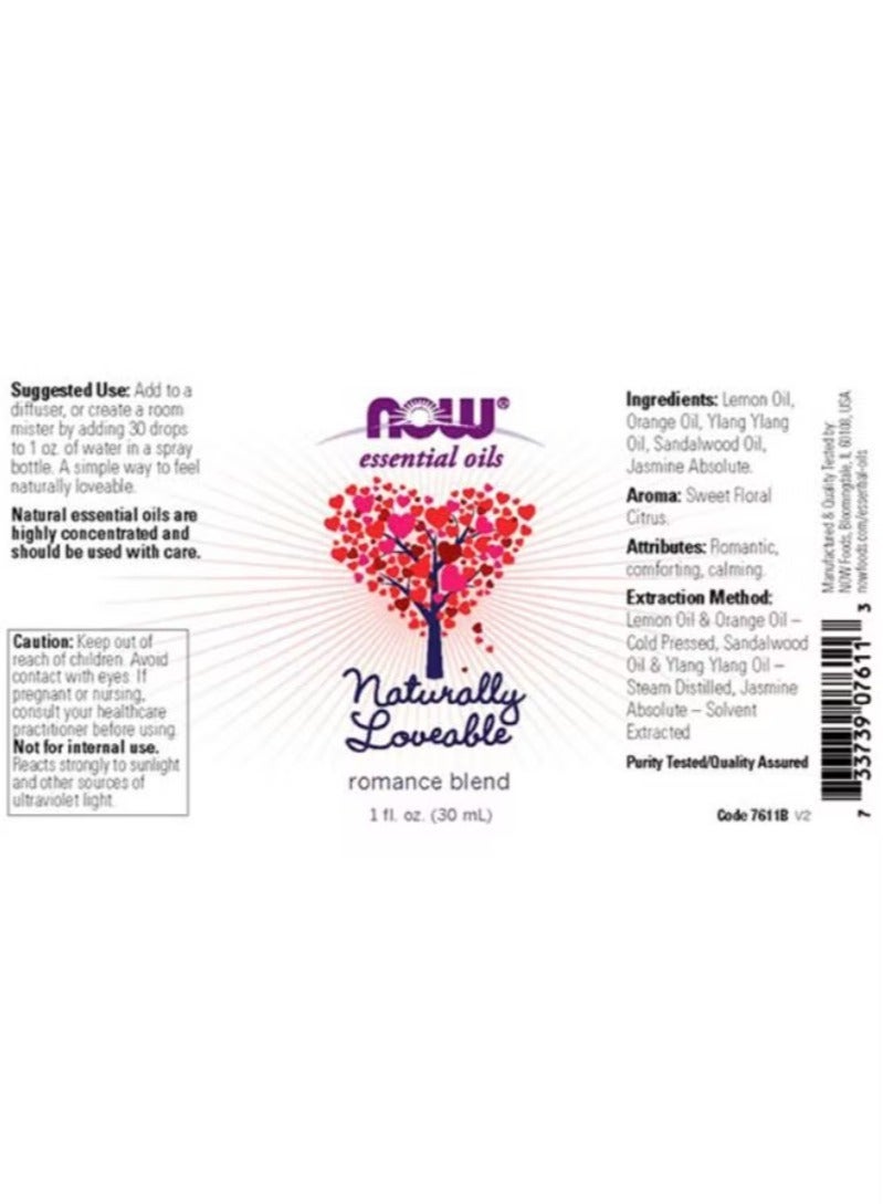 Now Essential Oils زيت الجسم الطبيعي الأساسي - مزيج الرومانسية 30 مل - Image 2