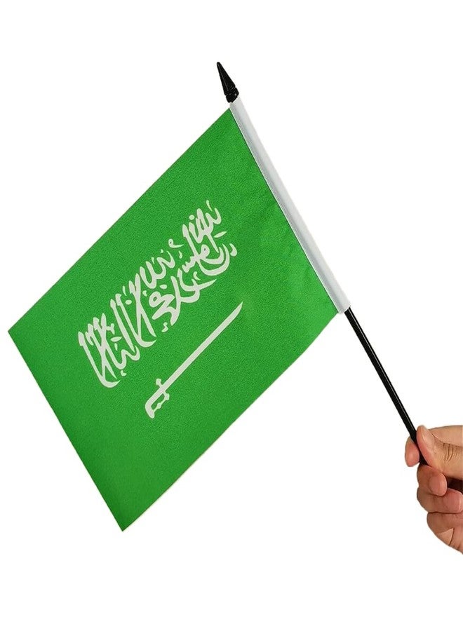Zigvert US American & Saudi Arabia Friendship Table Flag, Arabian Flags For Room Display, US Saudi Arabia Desk Flag,US Arabia Twin Desk Flag Set- USA Saudi Arabia Combination Flag - Image 3