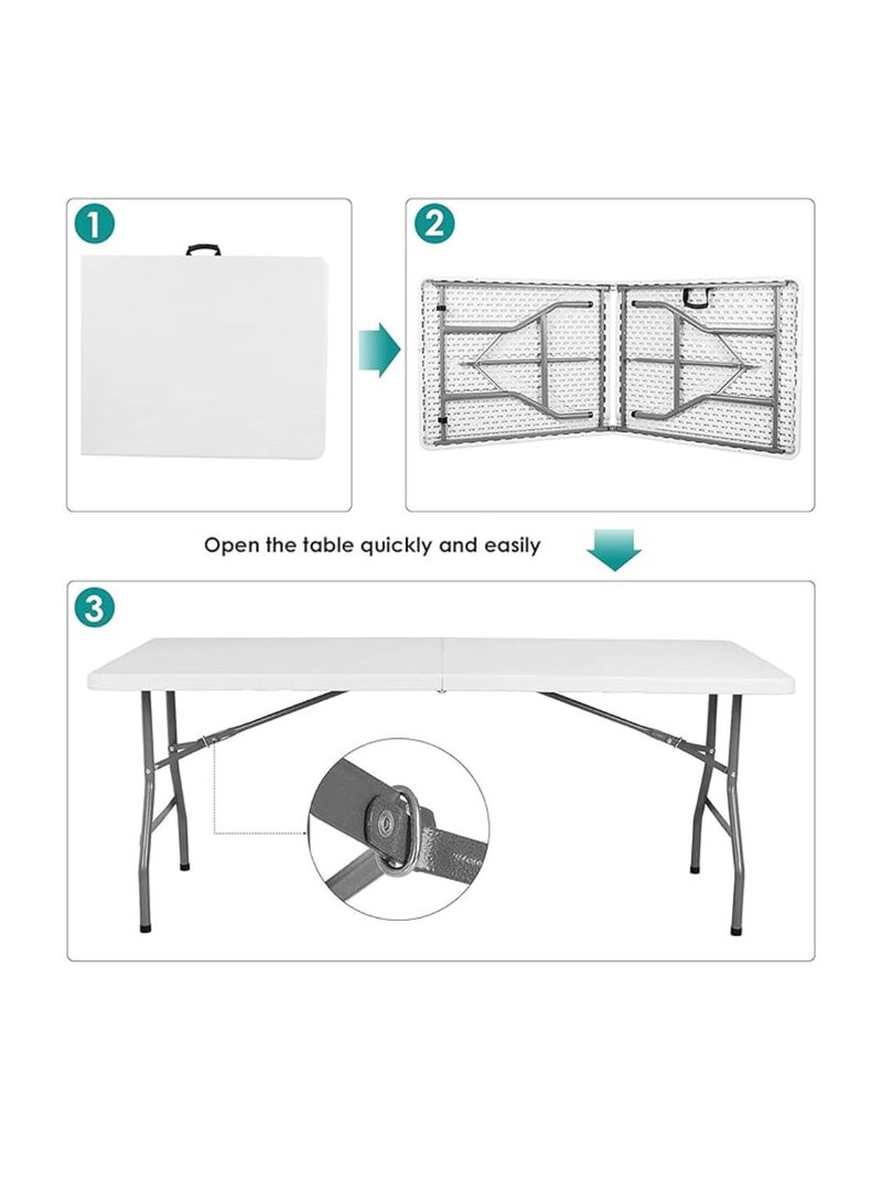 Yuwell Heavy Duty Foldable Table Ideal For Crafts, Outdoor Events, Picnic Table, BBQ Party, Camping Table, Convenient to Carry With Handle, Lightweight, Portable Table 180X74X74CM Folding Table - Image 2
