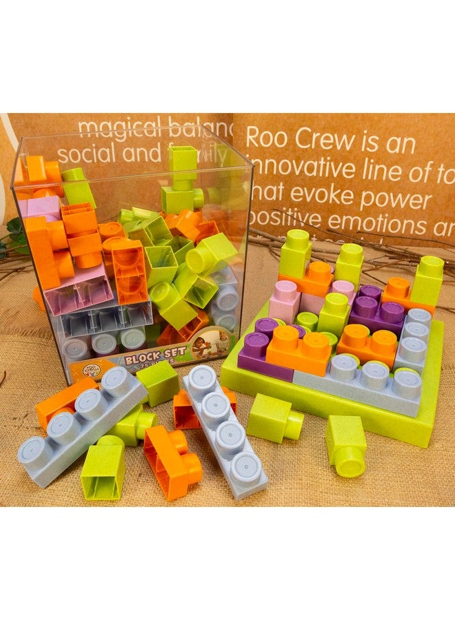 BOLEY Boley Roo Crew: Block Set - 75 Pieces - Assorted Lid Color, Building Activity Set, Colorful Blocks & Storage Container, Toddlers & Kids Ages 2+ - Image 3