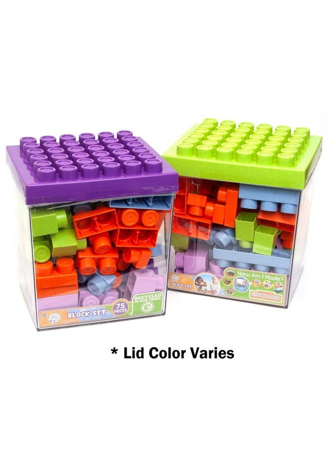 BOLEY Boley Roo Crew: Block Set - 75 Pieces - Assorted Lid Color, Building Activity Set, Colorful Blocks & Storage Container, Toddlers & Kids Ages 2+ - Image 2