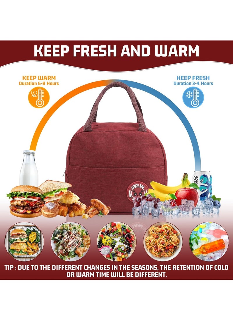 Generic - Insulated Lunch Bag, Small Cooler Bag, Waterproof and Leakproof, Lunch Organizer for Work, School, Picnics (Red) - Image 1