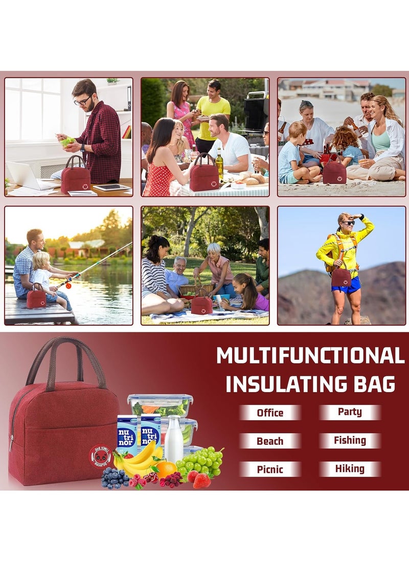 Generic - Insulated Lunch Bag, Small Cooler Bag, Waterproof and Leakproof, Lunch Organizer for Work, School, Picnics (Red) - Image 1