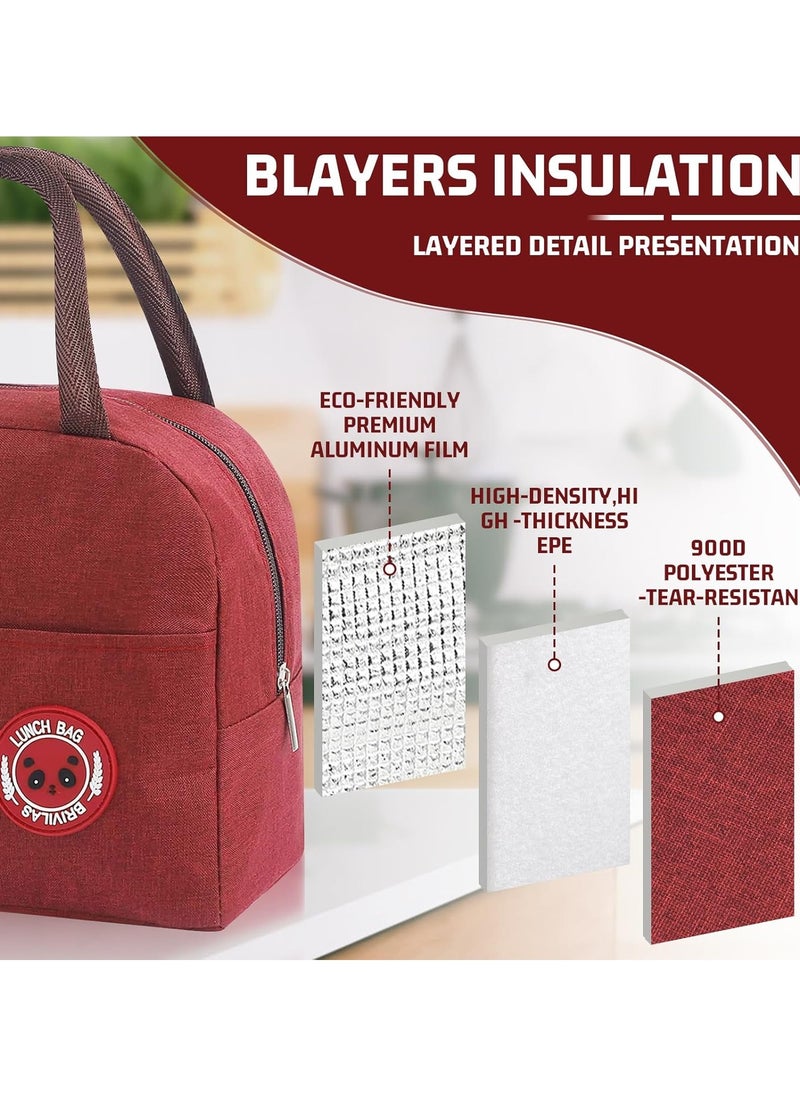 Generic - Insulated Lunch Bag, Small Cooler Bag, Waterproof and Leakproof, Lunch Organizer for Work, School, Picnics (Red) - Image 1