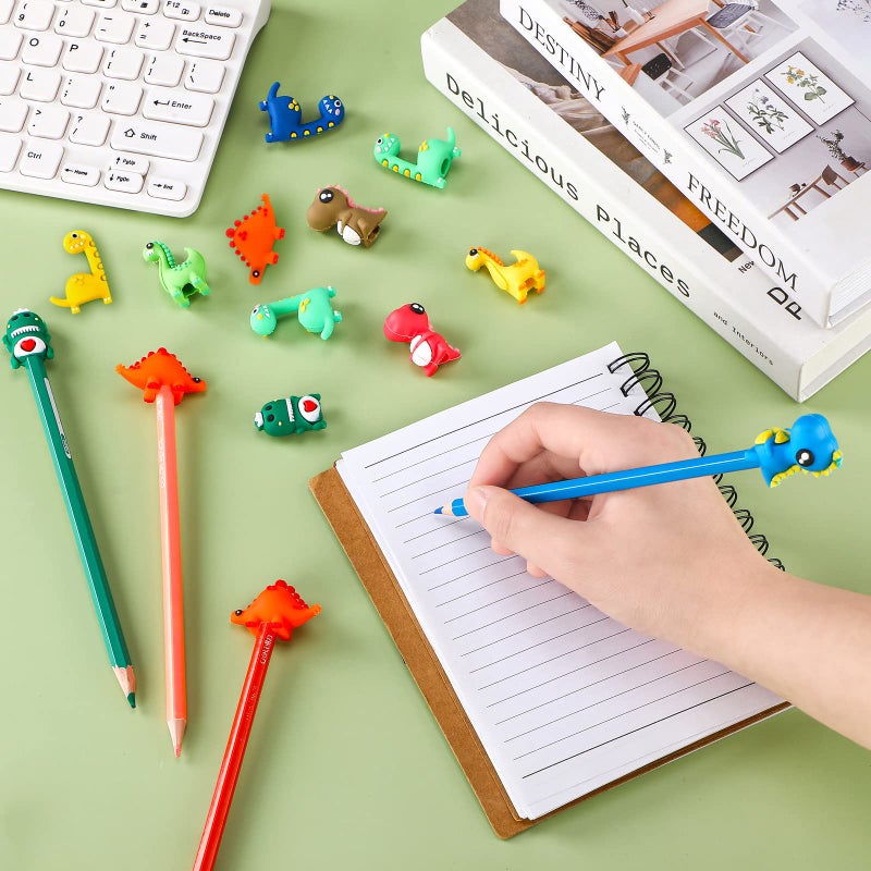 Marspark 30 Pieces Dinosaur Animal Pencil Toppers Dino Toppers Dinosaur Pen Toppers Clip on Pencil Classroom Prizes for Office Kids Back to School Student Supplies Party Favors - Image 4