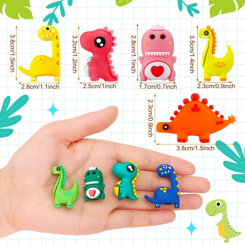 Marspark 30 Pieces Dinosaur Animal Pencil Toppers Dino Toppers Dinosaur Pen Toppers Clip on Pencil Classroom Prizes for Office Kids Back to School Student Supplies Party Favors - Image 2