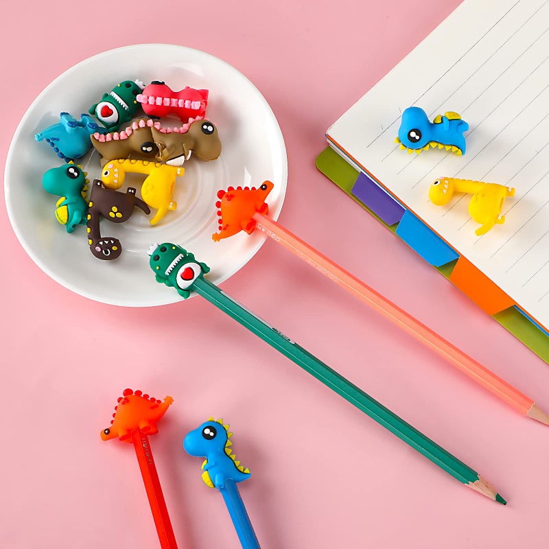 Marspark 30 Pieces Dinosaur Animal Pencil Toppers Dino Toppers Dinosaur Pen Toppers Clip on Pencil Classroom Prizes for Office Kids Back to School Student Supplies Party Favors - Image 5