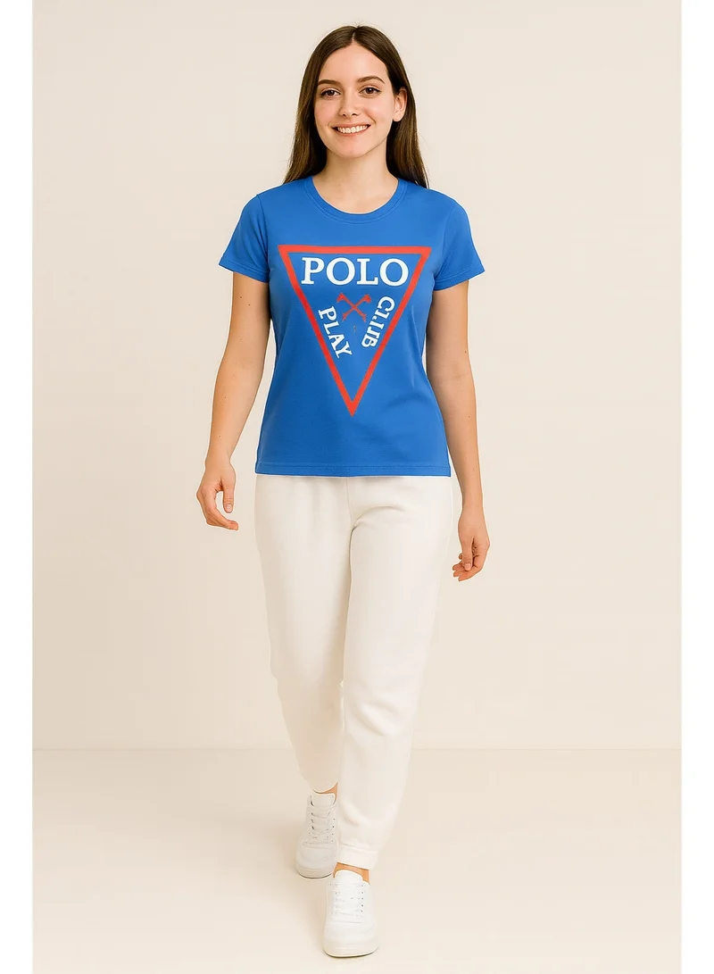 Polo Play Ladies Graphic T-shirt -ROYAL BLUE-S