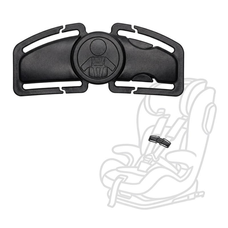 Tumkew Anti Escape Car Seat Buckle Guard & Chest Harness Clip Lock - Child Safety Buckle Lock for Kids, Toddler, Stroller and Car Seat Belt (Style A, Black 1 Pack) - Image 1