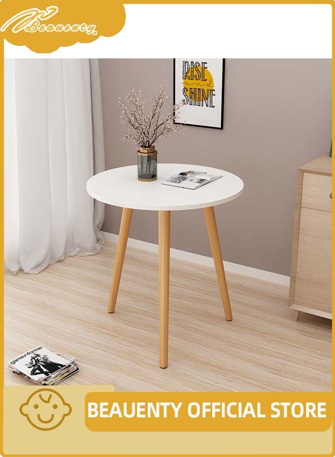Beauenty Round Coffee Table End Tables For Living Room Side Tables Sturdy And Easy Assembly Deck Round Wood Look Accent Furniture With Wood Frame - Image 1